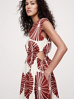 Cotton Poplin Side Cut-Out Midi Dress