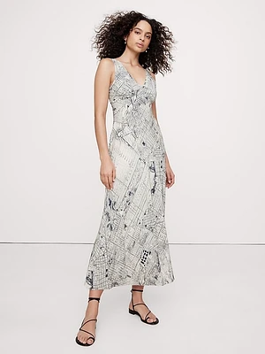 Bias-Cut Matte Silk Maxi Dress