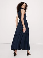 Stretch-Crepe Maxi Dress