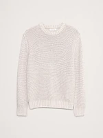 Cotton-Linen Blend Crew-Neck Sweater
