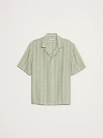 Standard-Fit Stripe Linen-Viscose Resort Shirt