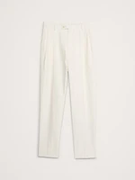 Pleated Cotton-Linen Blend Suit Pant