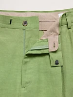 Tencel™-Linen Wide-Leg Suit Pant