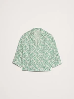 Balloon-Sleeve Cotton Poplin Popover Top