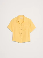 Boxy Linen Short-Sleeve Shirt