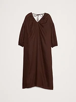Linen V-Neck Maxi Dress
