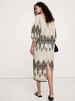 Linen V-Neck Maxi Dress