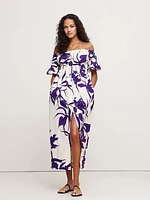 Cotton Poplin Off-The-Shoulder Maxi Dress