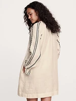 Embroidered Linen Peasant Dress