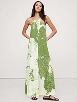 Matte Silk Cross-Front Maxi Dress