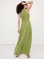 Matte Silk Halter Maxi Dress