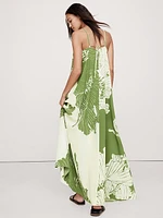 Matte Silk Cross-Front Maxi Dress
