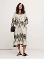 Linen V-Neck Maxi Dress