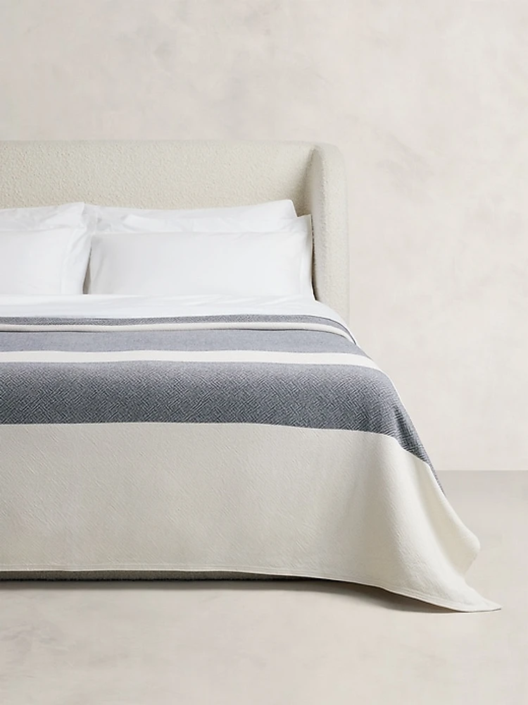 Wide-Stripe Cotton Blanket