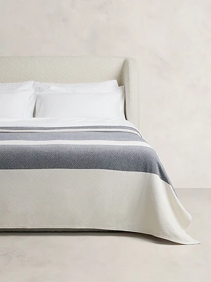 Wide-Stripe Cotton Blanket