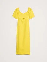 Linen Sweetheart Long Midi Dress