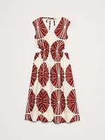 Cotton Poplin Side Cut-Out Midi Dress