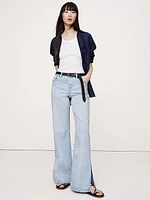 The Icon Classic Mid-Rise Wide-Leg Split-Hem Jean