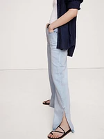 The Icon Classic Mid-Rise Wide-Leg Split-Hem Jean