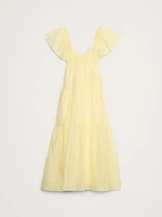 Linen-Silk Tiered Maxi Dress