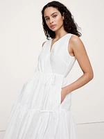 Cotton Poplin Wrap Maxi Dress