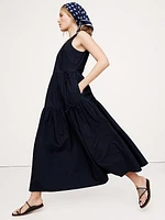Cotton Poplin Wrap Maxi Dress