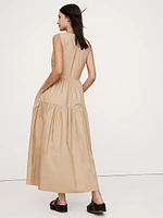 Cotton Poplin Wrap Maxi Dress