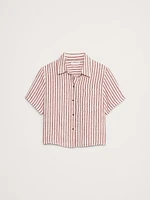 Boxy Linen Short-Sleeve Shirt