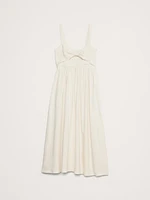 Viscose-Linen Dupioni Bow-Front Maxi Dress