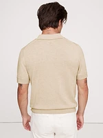 Cashmere-Silk Short-Sleeve Sweater Polo