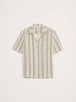 Relaxed-Fit Wavy Stripe Cotton Resort Shirt