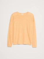 Linen Long-Sleeve Dolman T-Shirt