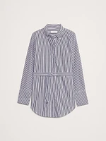 Cotton Poplin Belted Tunic Shirt