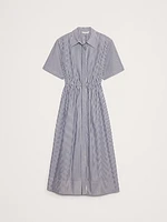 Cotton Poplin Open-Back Shirt Dress