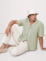 Standard-Fit Stripe Linen-Viscose Resort Shirt