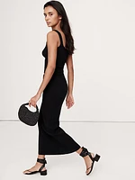 Crinkle-Knit Long Midi Skirt