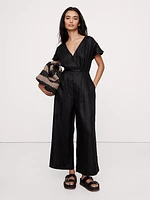 Linen V-Neck Jumpsuit