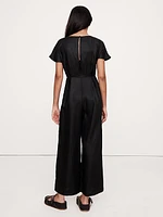 Linen V-Neck Jumpsuit