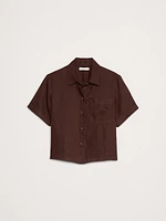 Boxy Linen Short-Sleeve Shirt