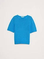Cotton Open-Back Sweater Top