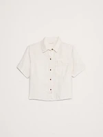 Boxy Linen Short-Sleeve Shirt