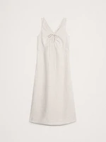 Linen Keyhole Midi Dress