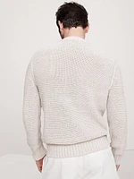 Cotton-Linen Blend Crew-Neck Sweater