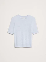 Lightweight Cashmere Short-Sleeve Sweater