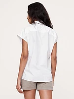 Oversized Cotton Poplin Asymmetrical Tunic
