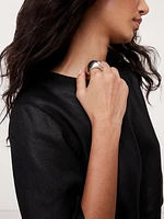 Linen Boat-Neck Cropped Top