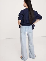 The Icon Classic Mid-Rise Wide-Leg Split-Hem Jean