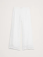 Mid-Rise Kick-Flare Linen Ankle Pant