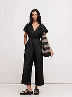 Linen V-Neck Jumpsuit