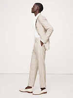 Herringbone Cotton-Linen Slim Suit Pant
